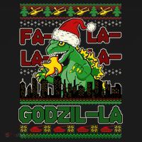 Funny Fa La La La Godzil-La Ugly Christmas Sweater Women's Tank Top thumb 5