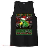 Funny Fa La La La Godzil-La Ugly Christmas Sweater PosiCharge Competitor Tank thumb 0