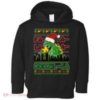 Funny Fa La La La Godzil-La Ugly Christmas Sweater Toddler Hoodie thumb 0