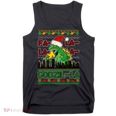 Funny Fa La La La Godzil-La Ugly Christmas Sweater Tank Top