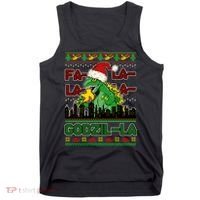 Funny Fa La La La Godzil-La Ugly Christmas Sweater Tank Top thumb 0