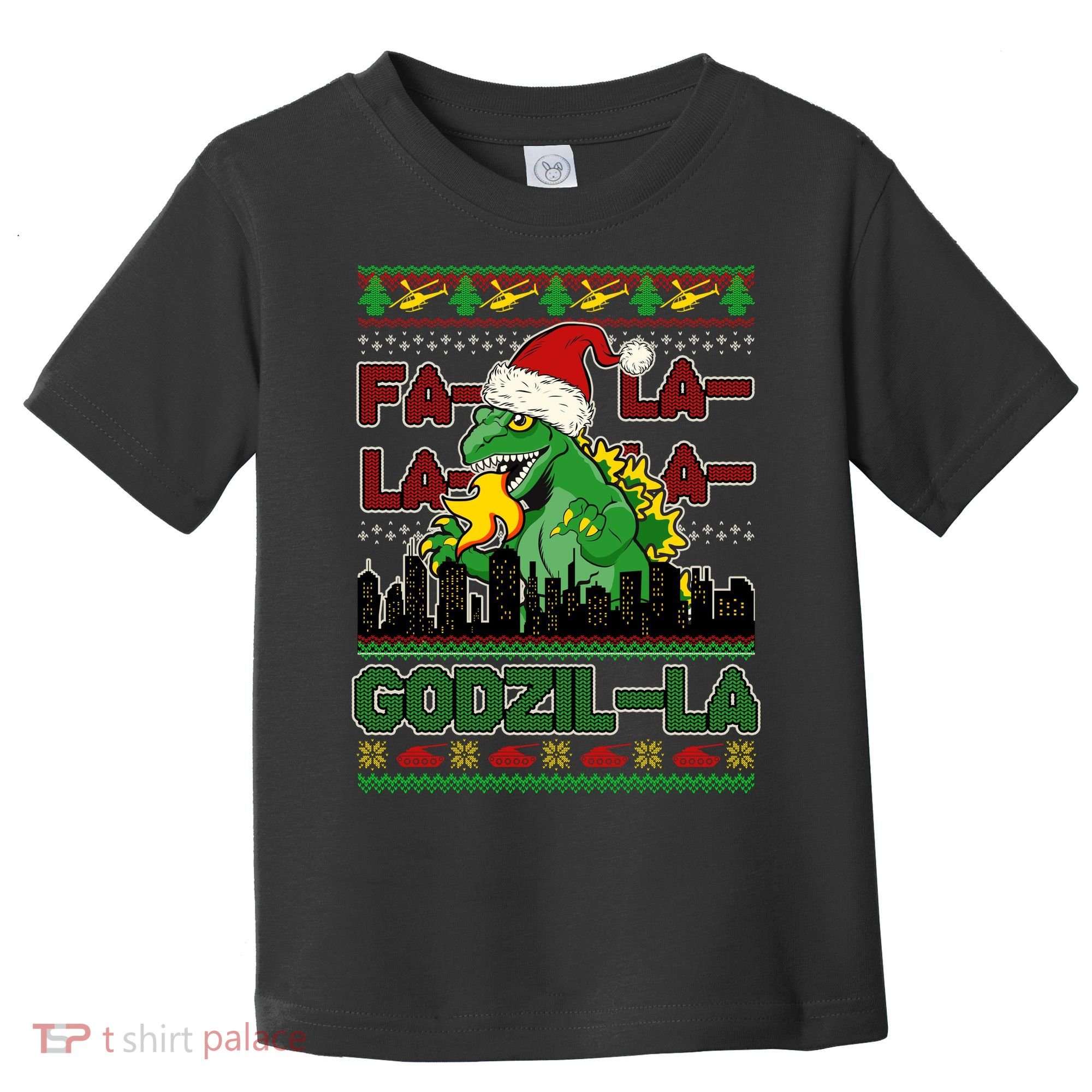 Funny Fa La La La Godzil-La Ugly Christmas Sweater Toddler T-Shirt