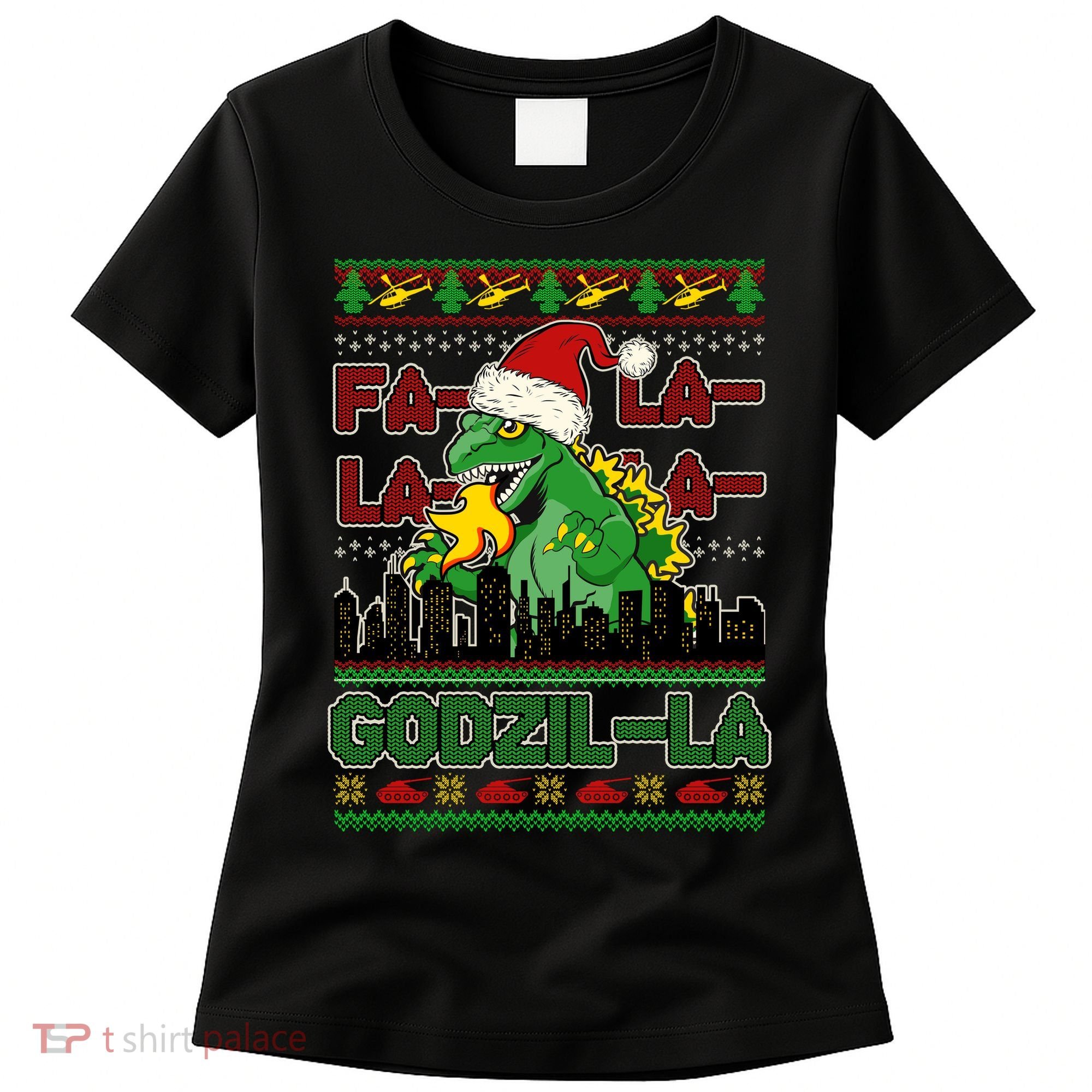 Funny Fa La La La Godzil-La Ugly Christmas Sweater Women's T-Shirt