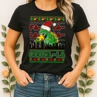 Funny Fa La La La Godzil-La Ugly Christmas Sweater Women's T-Shirt thumb 2