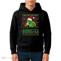 Funny Fa La La La Godzil-La Ugly Christmas Sweater Kids Hoodie thumb 4
