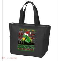 Funny Fa La La La Godzil-La Ugly Christmas Sweater Tote Bag thumb 3