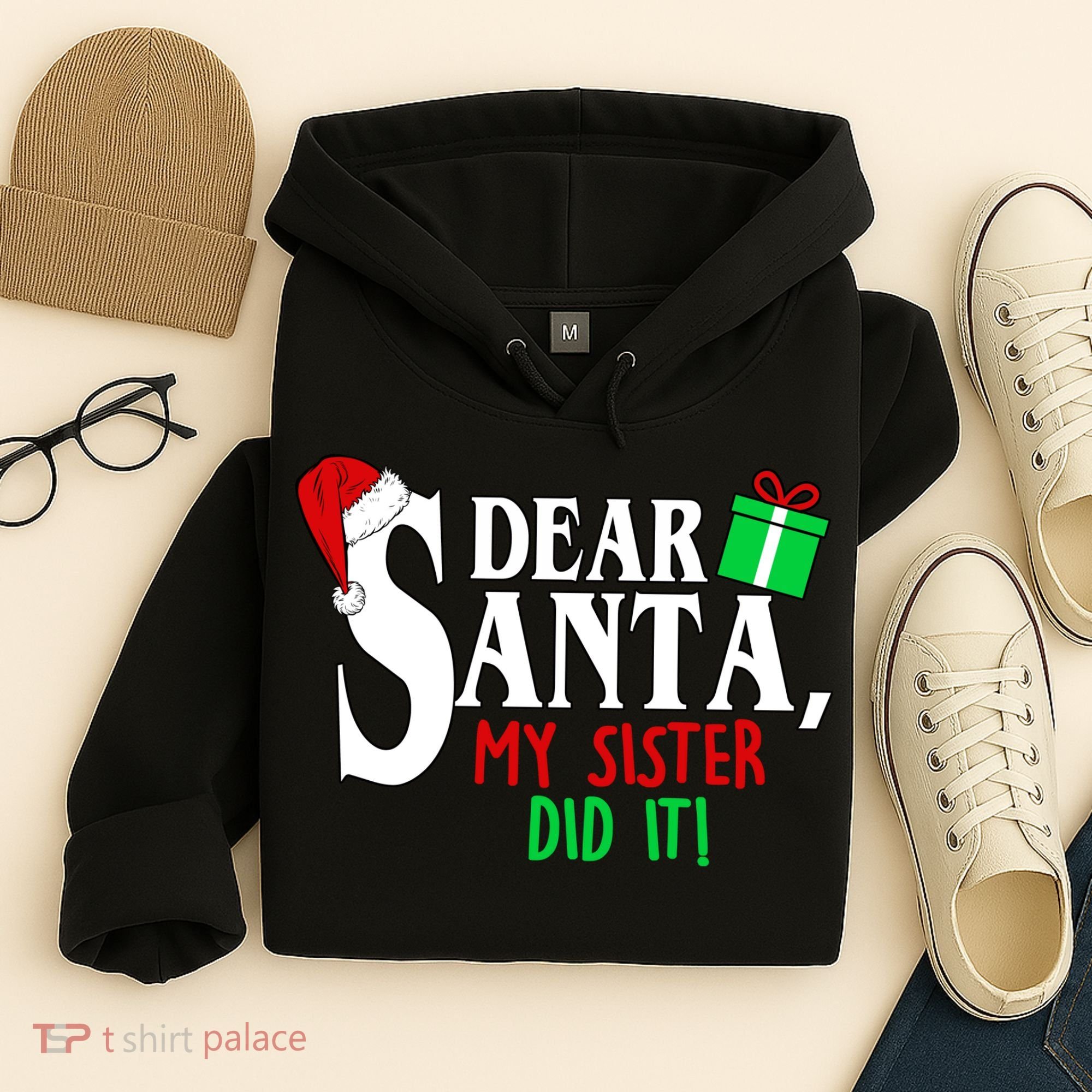 Funny Family Christmas Dear Santa my Sister Did It Hoodie