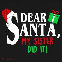 Funny Family Christmas Dear Santa my Sister Did It Women's Hoodie thumb 2