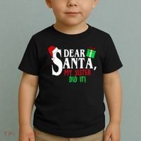 Funny Family Christmas Dear Santa my Sister Did It Toddler T-Shirt thumb 2