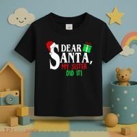 Funny Family Christmas Dear Santa my Sister Did It Toddler T-Shirt thumb 3
