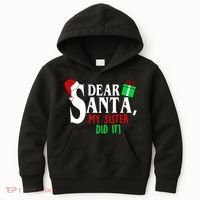 Funny Family Christmas Dear Santa my Sister Did It Kids Hoodie thumb 0