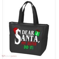 Funny Family Christmas Dear Santa my Sister Did It Tote Bag thumb 3