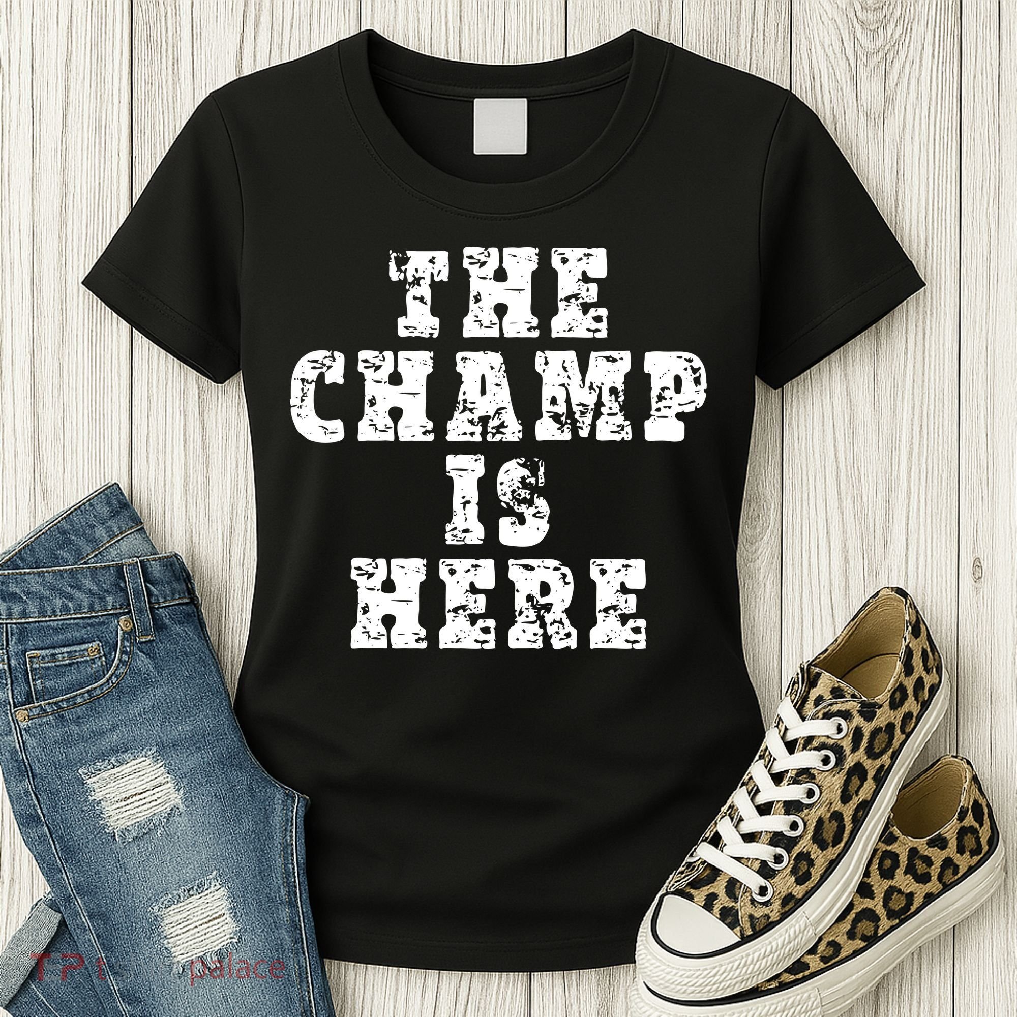 Funny Fantasy Football The Champ Is Here Women's T-Shirt