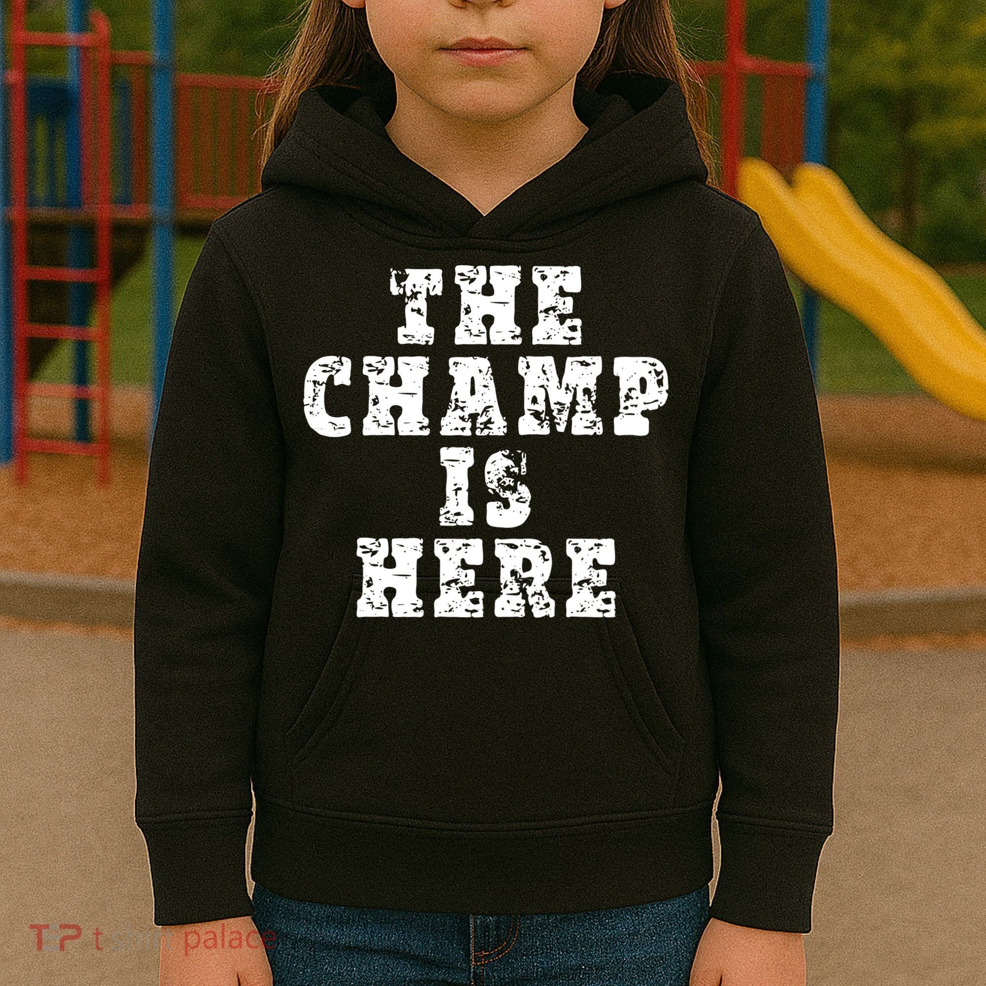 Funny Fantasy Football The Champ Is Here Kids Hoodie