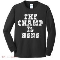 Funny Fantasy Football The Champ Is Here Kids Long Sleeve Shirt thumb 0