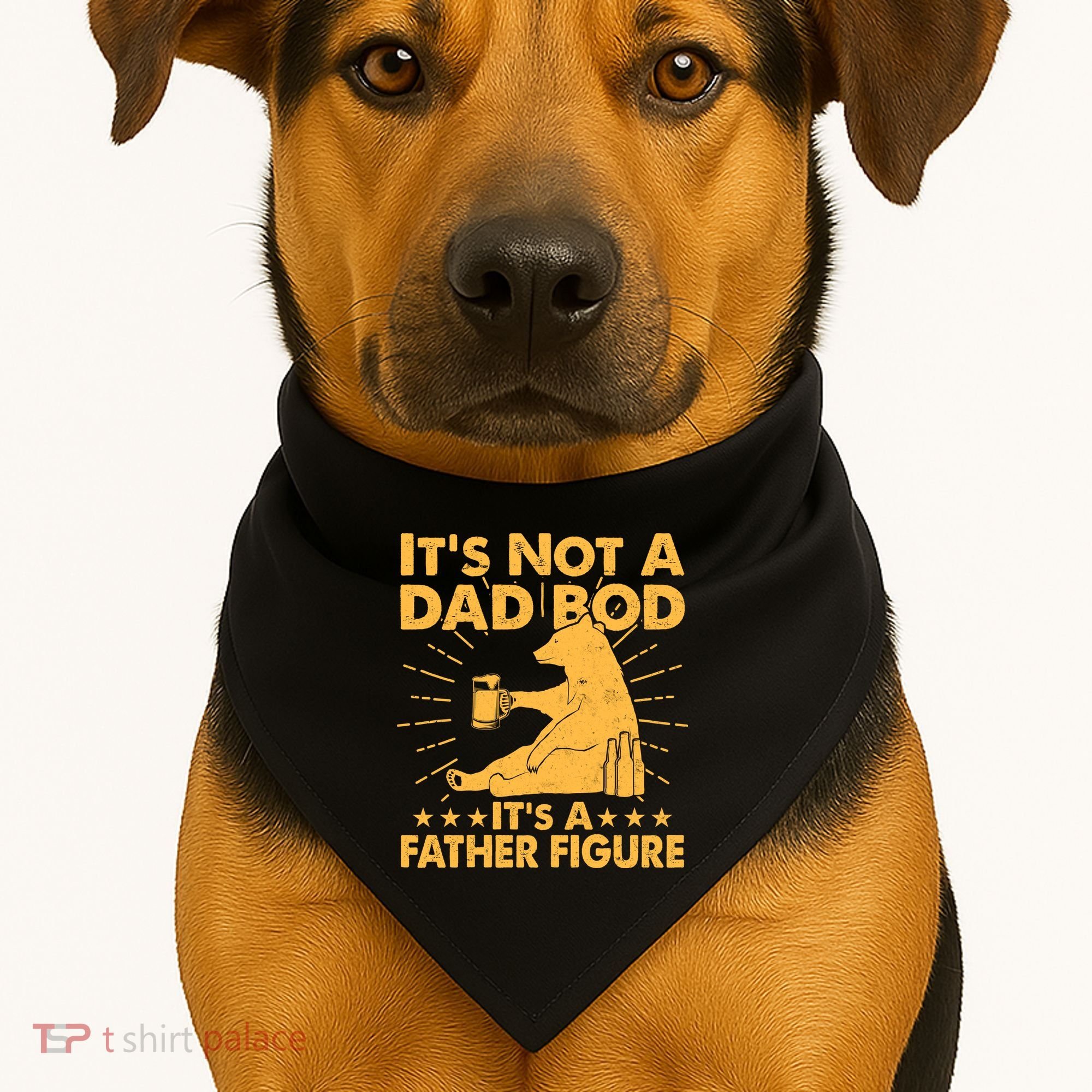 Funny Father Figure It's Not A Dad Bod Bear USA-Made Doggie Bandana
