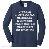Funny Favorite Child Dad Quote Kids Long Sleeve Shirt thumb 0