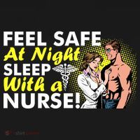 Funny Feel Safe at Night Sleep With a Nurse! Ornament thumb 1