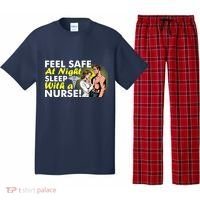 Funny Feel Safe at Night Sleep With a Nurse! Pajama Set thumb 0