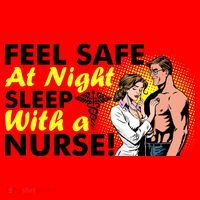 Funny Feel Safe at Night Sleep With a Nurse! Santa Hat thumb 1