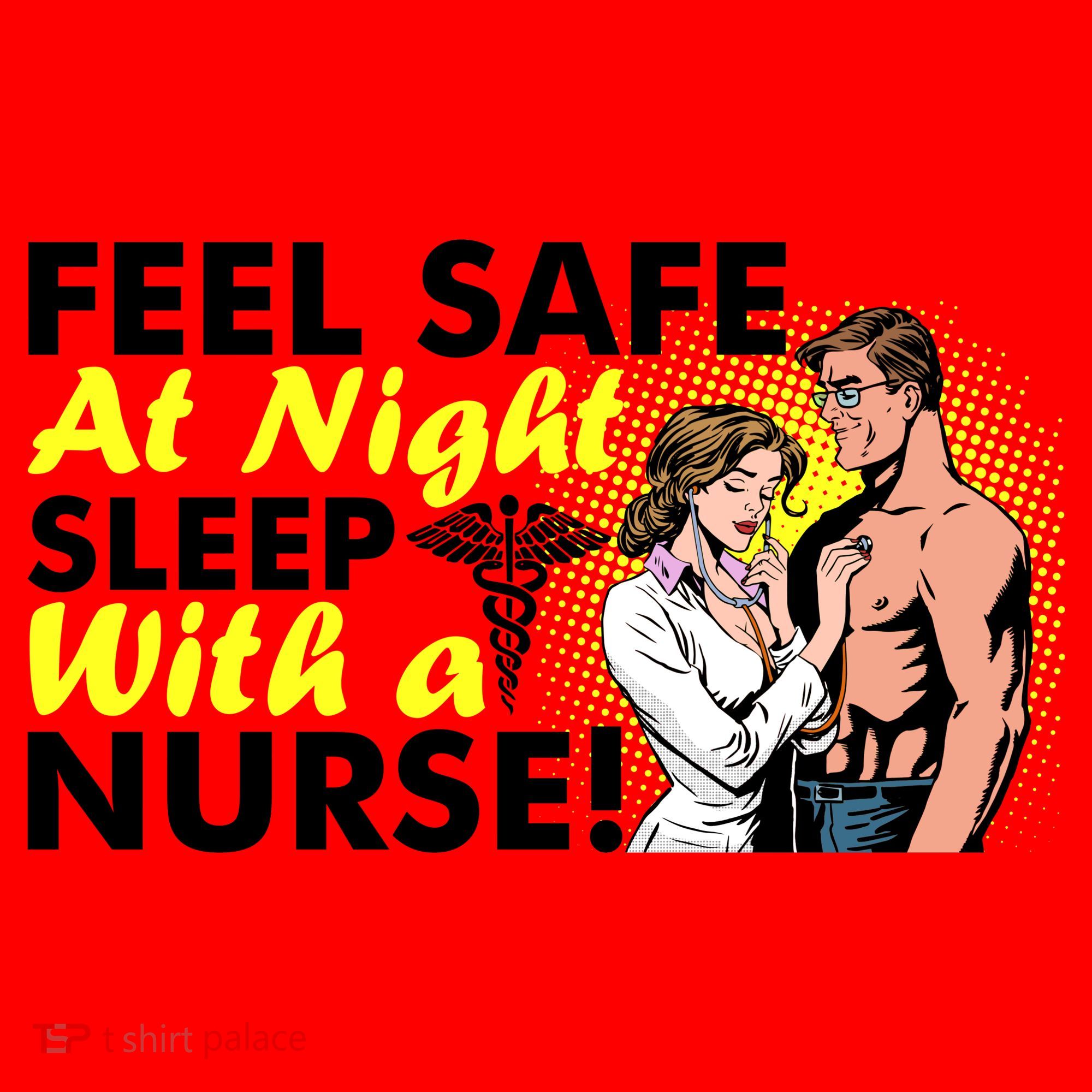 Funny Feel Safe at Night Sleep With a Nurse! Santa Hat
