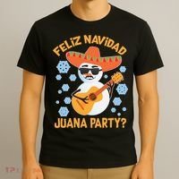 Funny Feliz Navidad Juana Party Snowman T-Shirt thumb 3