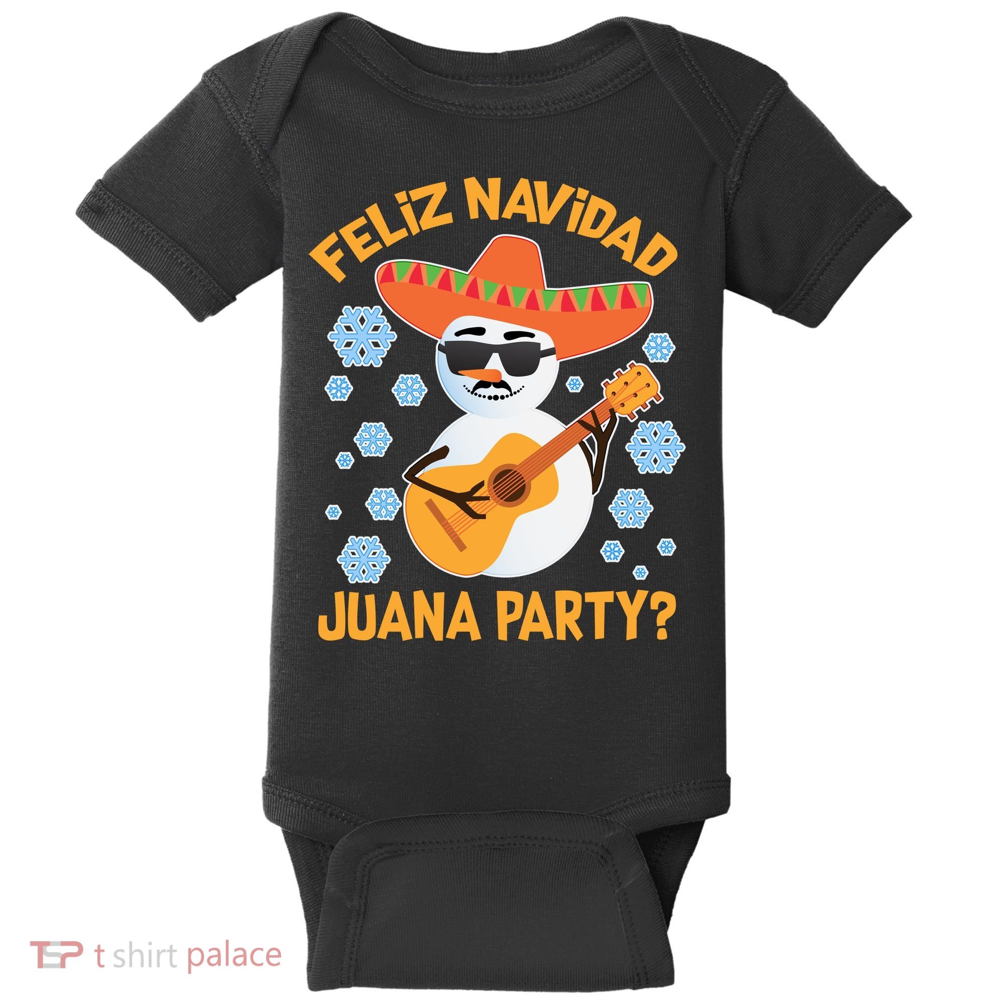 Funny Feliz Navidad Juana Party Snowman Baby Bodysuit