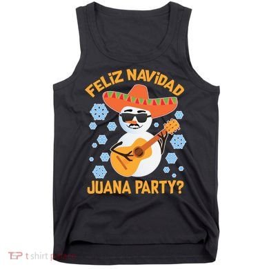 Funny Feliz Navidad Juana Party Snowman Tank Top