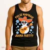 Funny Feliz Navidad Juana Party Snowman Tank Top thumb 3