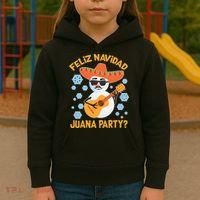 Funny Feliz Navidad Juana Party Snowman Kids Hoodie thumb 3