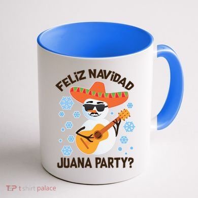 Funny Feliz Navidad Juana Party Snowman Coffee Mug back