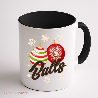 Funny Festive Christmas Balls Coffee Mug back