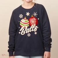 Funny Festive Christmas Balls Women's Sweatshirt thumb 0