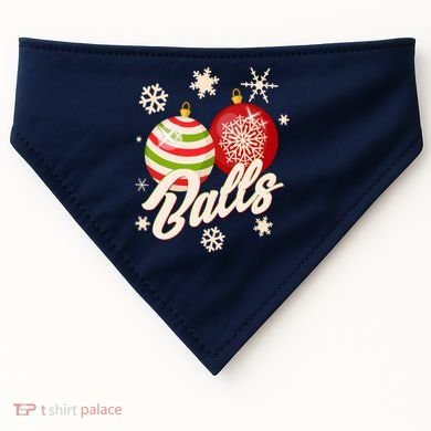 Funny Festive Christmas Balls USA-Made Doggie Bandana