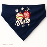 Funny Festive Christmas Balls USA-Made Doggie Bandana thumb 0
