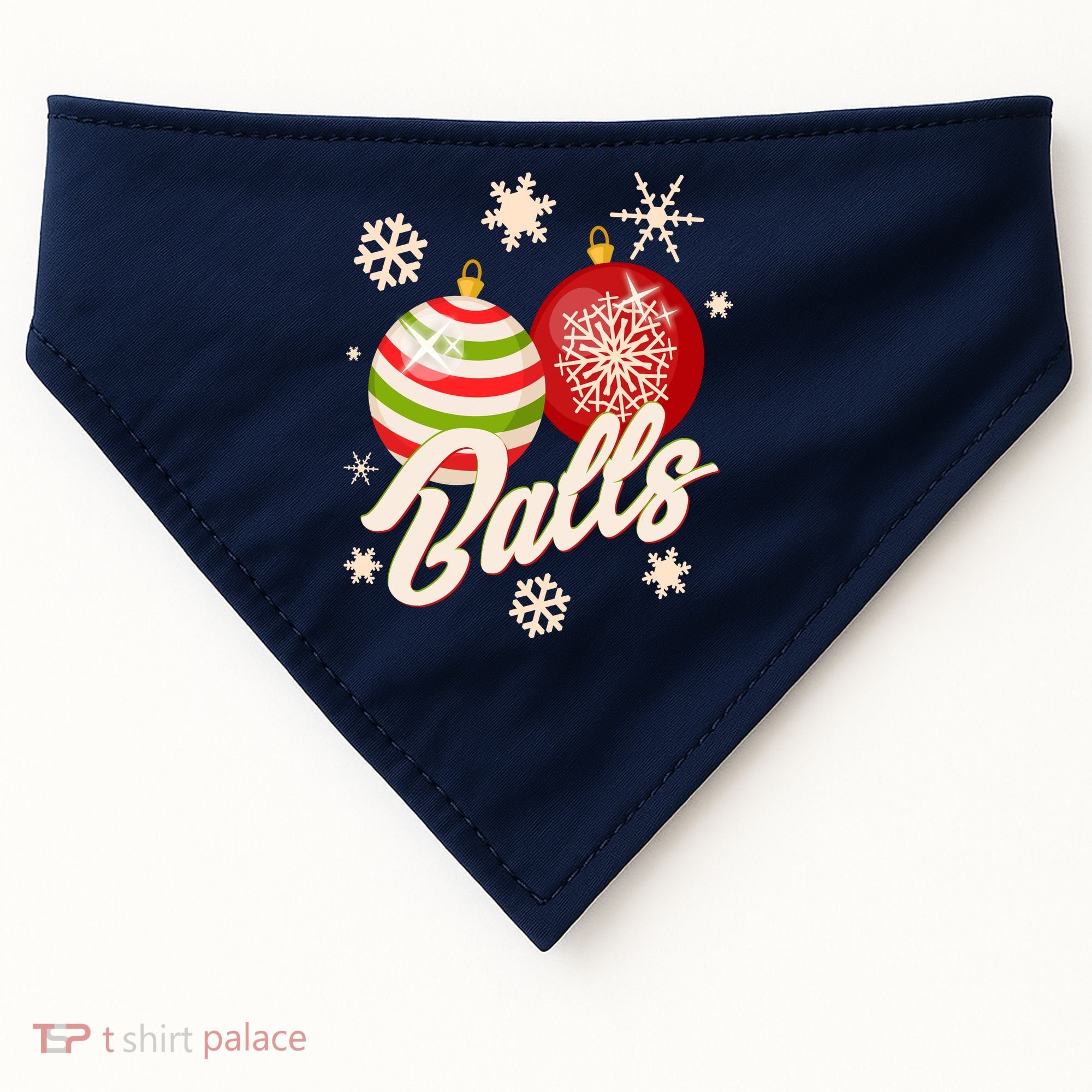 Funny Festive Christmas Balls USA-Made Doggie Bandana