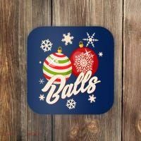 Funny Festive Christmas Balls Coaster thumb 0