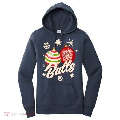 Funny Festive Christmas Balls Women's Hoodie
