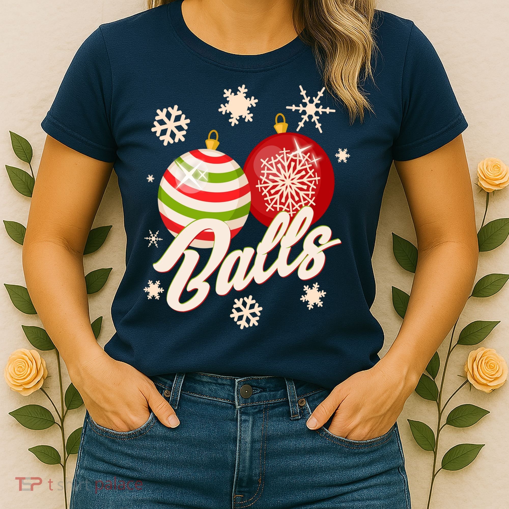 Funny Festive Christmas Balls Women's T-Shirt