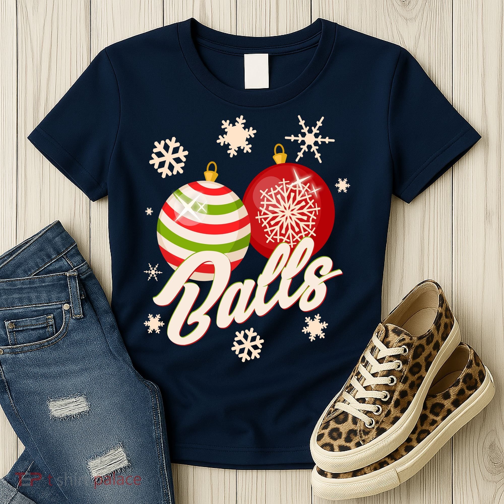 Funny Festive Christmas Balls Women's T-Shirt