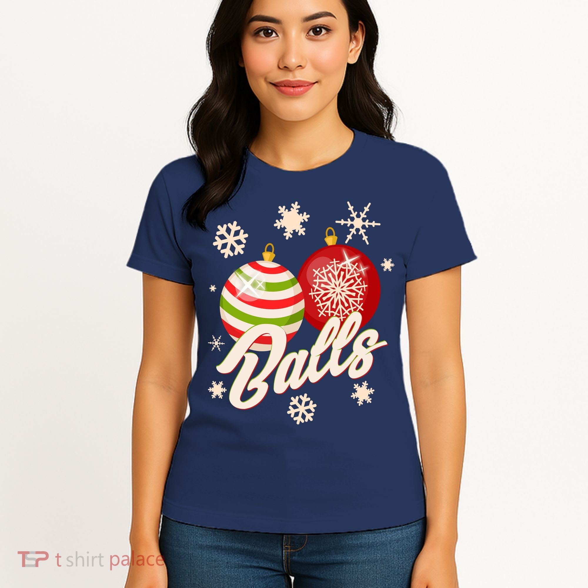 Funny Festive Christmas Balls Women's T-Shirt
