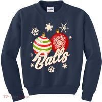 Funny Festive Christmas Balls Kids Sweatshirt thumb 0