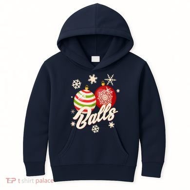 Funny Festive Christmas Balls Kids Hoodie