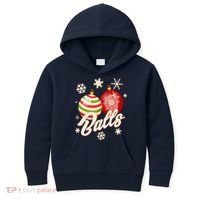Funny Festive Christmas Balls Kids Hoodie thumb 0