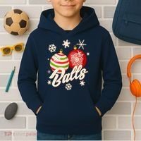 Funny Festive Christmas Balls Kids Hoodie thumb 2