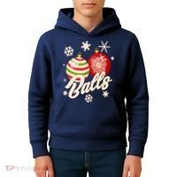 Funny Festive Christmas Balls Kids Hoodie thumb 4