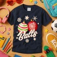 Funny Festive Christmas Balls Kids T-Shirt thumb 3