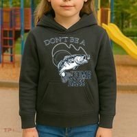 Funny Fishing - Don't Be A Dumb Bass Kids Hoodie thumb 3