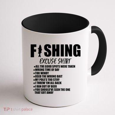 Funny Fishing Excuses Coffee Mug back