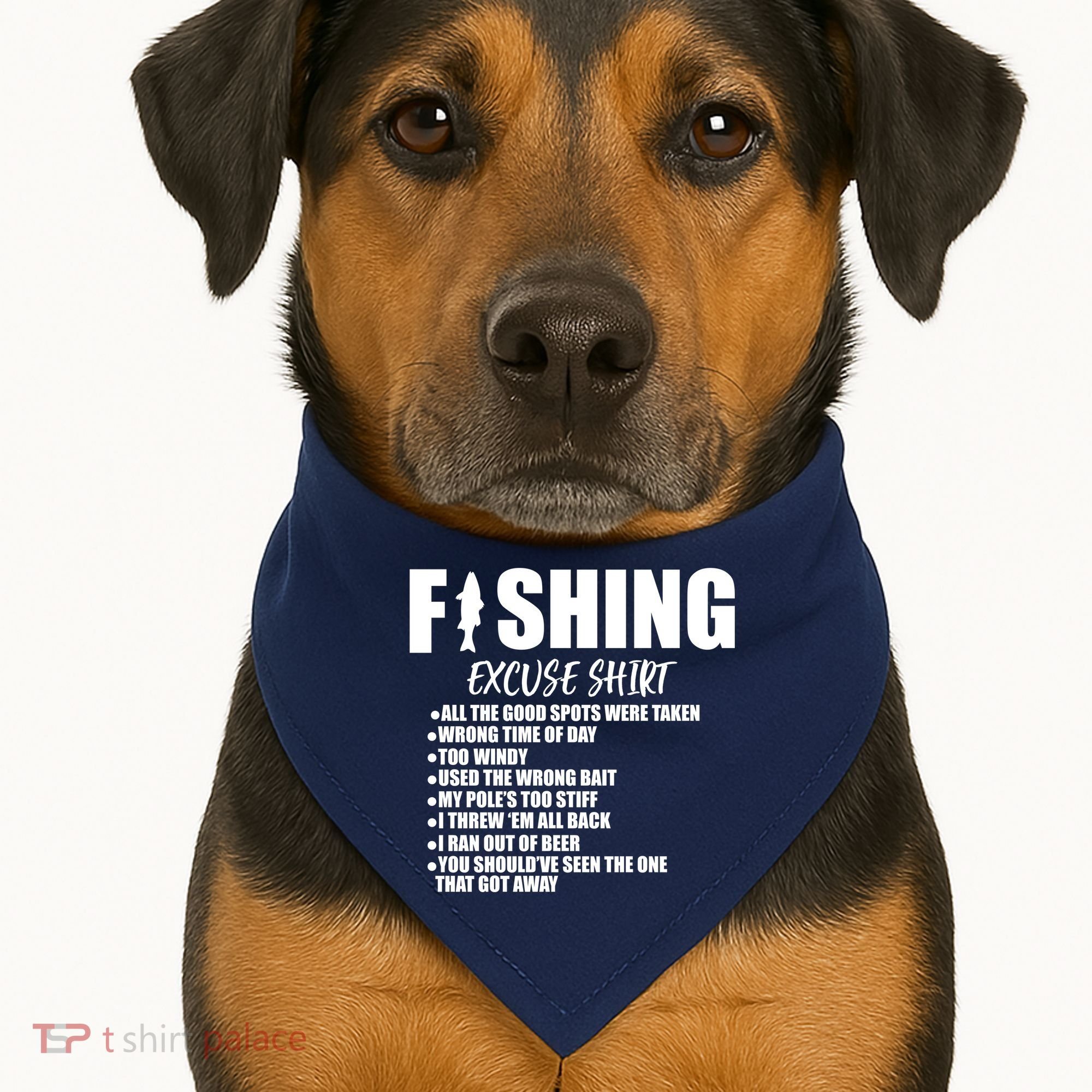 Funny Fishing Excuses USA-Made Doggie Bandana